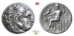 MONETAZIONE ANTICA MACEDONIA LISIMACO (305-381 a.C.) Dracma a nome di Alessandro Magno Magnesia ad Maeandrum D/ Testa di Eracle con pelle leonina R/ Zeus seduto con aquila e scettro Price 1991 Ag g 4,