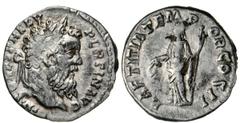 PERTINACE (193) Denario. D/ Testa laureata R/ La Laetitia con corona e scettro. Coh. 20 RIC 4a Tredici 18 Ag g 3,15 Rara • Schiacciatura sulla testa BB