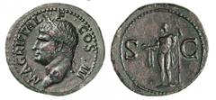 - AGRIPPA (  12 a.C.) Asse, coniato sotto Caligola. D/ Testa laureata R/ Nettuno stante con tridente. RIC 58 Ae g 11,82 q.SPL/BB