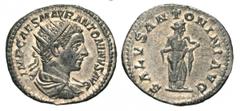- ELAGABALO (218-222) Antoniniano. D/ Busto radiato, paludato e corazzato R/ La Salus stante nutre un serpente. Coh. 255 RIC 138 Tredici 188 Ag g 5,13 ¥ Ex Lanz 62, lotto 751 SPL