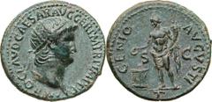 NERONE (54-68) Semisse. D/ Testa radiata R/ Il Genio stante con patera e cornucopia.. Coh. 108 RIC 215 Ae g 7,64 Molto rara • Esemplare di ottima conservazione, specie per il tipo di moneta! SPL