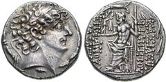 Greek SYRIA FILIPPO I FILADELFO (095-93 a.C.) Tetradramma postumo (88-87 a.C.), Antiochia ad Orontem. D/ Testa diademata di Filippo R/ Zeus in trono con vittoriola e scettro. SNG Israele 2799 Ag g 15,
