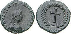 Part 2 - Ancient Coins - VALENTINIANO III (425-455) P.B., Cyzico. D/ Busto diademato R/ Croce in corona. RIC X, 2144 Ae g 1,08 q.SPL/SPL