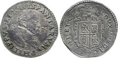 ITALIAN - MILANO - FILIPPO II DI SPAGNA (1556-1598) Filippo 1585. Crippa 13c MIR 308/12 Ag g 31,67 Rara - Fondi porosi; bella patina BB