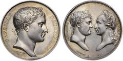 NAPOLEONIC MEDALS Battaglia di Austerlitz o dei tre Imperatori 1805, op. Droz & Andrieu. Argento gr. 37,874 - Ø 40,35mm D/ NAPOLEON - EMP• ET ROI• testa laureata a destra,, nel troncato ANDRIEU F•, so