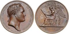 NAPOLEONIC MEDALS Soggiorno a Parigi di Alessandro I 1814, op. Andrieu. Bronzo gr. 36,279 - Ø 40,49mm D/ ALEXANDRE I• - EMPEREUR DE TOUTES LES RUSSIES• testa laureata a destra di Alessandro I, nel tro