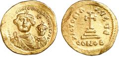Ancient Coins Byzantine Empire, AV solidus, Heraclius and Heraclius Constantine, 610-641 AD. DOC 13; MIBE 11. 4.42 grams. d d N N hERACLIUS ET hERA CONST P P AV, crowned facing busts of Heraclius and 