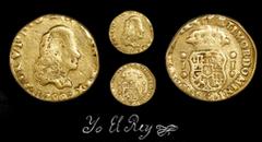 World Gold Coins Guatemala, bust-type cob 1 escudo, Ferdinand VI, 1750/48J, unique, ex-Richard Stuart, Jara Plate Coin. S-G2a; CT-type 55 (date unl); KM-A6 for type (date unl); Fr-3 for type (date unl