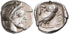 Greek Coins Attika: Athen, AR-Tetradrachme, 17,13 g, Schrötlingsfehler, sehr schön. [taxed under margin system]