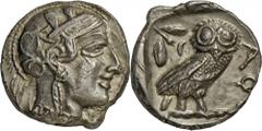 Attika: Athen: Tetradrachme, 17,07 g, 449-413 v. Athenakopf r. // Eule r. SNG France 1440. SNG Cop 32. vz.