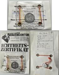 Roman Coins Otho (69 n.Chr.): Denar, Av: IMP MOTHO CAESAR AVG, Rv: SECURITAS PR, 3,07 g, Kampmann 18.8, RIC 12, Cohen 17, verplomt, mit Echtheitszertifikat, vorzüglich. [taxed under margin system]