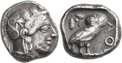 Greek Coins Attika: AR-Tetradrachme, ca. 479-404 v. Chr., Athen, 16,74 g. Athenakopf nach rechts/Eule. Sehr schön.