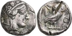 Greek Coins Attika: AR-Tetradrachme, ca. 479-404 v. Chr., Athen, 17,12 g. Athenakopf nach rechts/Eule. Prüfhieb, Schrötlingsfehler, sehr schön.