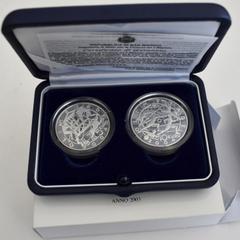 Europe - Euro San Marino: 5€ + 10€ Gedenkmünzenset 2003 Olympische Spiele 2004 in Athen. In original Box, mit Zertifikat, polierte Platte. Knocked down to the highest bid!