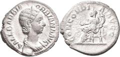 Roman Coins Orbiana, Gattin des Severus Alexander: Denar, Rom. Drapierte Büste mit Diadem nach rechts, SALL BARBIA ORBIANA AVG / Concordia sitzend nach links mit Doppelfüllhorn und Opferschale, CONCOR