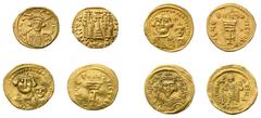 Münzen, Medaillen, Banknoten, Orden, Sporterinnerungsstücke, Antike, Byzantinisches Reich 4 Goldmünzen Byzanz. Dabei: Phocas, 602 – 610, Solidus, Constantinopel, 607 – 10, Vs.: bekr. Brustb. mit Kreuz