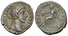 Commodus AR Denarius, Victory reverse Commodus (180-192 AD). AR Denarius (18-19 mm, 3.27 g), Rome, 179. Obv. L AVREL COMMODVS AVG, Laureate head tor right. Rev. TR P IIII IMP III COS II P P, Victory s