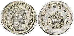 Traianus Decius AR Antoninianus, Adventus reverse Traianus Decius (249-251 AD). AR Antoninianus (22-23 mm, 4.00 g), Rome. Obv. IMP C M Q TRAIANVS DECIVS AVG Radiate, draped and cuirassed bust to right