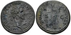 Nerva AE Sestertius, Aequitas reverse Nerva (96-98 AD). AE Sestertius (34 mm, 24.95 g), Rome, 97. Obv. IMP NERVA CAES AVG P M TR P COS III P P, Laureate head to right. Rev. FORTVNA AVGVST, Fortuna sta