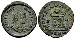 Constantinus II AE Nummus, London mint Constantine I (306-337) for Constantinus II Caesar. AE Nummus (20 mm, 2.89 g), London, c. 322-324. Obv. CONSTANTINVS IVN N C, Radiate, draped and cuirassed bust 