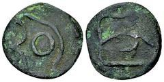 Ancient Coins Cantii AE Cast potin unit, 1st century BC Celtic, Britain. Cantii. AE Cast potin unit (18 mm, 1.80 g), 1st century BC. Obv. Celticized head to left. Rev. Bull charging to right. Van Arsd