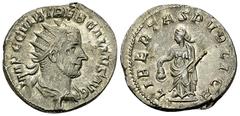 Ancient Coins Trebonianus Gallus AR Antoninianus, Libertas reverse Trebonianus Gallus (251-253 AD). AR Antoninianus (22-23 mm, 3.61 g), Mediolanum. Obv. IMP C C VIB TREB GALLVS AVG, Radiate, draped an