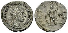 Ancient Coins Volusianus AR Antoninianus, Virtus reverse Volusianus (251-253 AD). AR Antoninianus (21 mm, 3.89 g), Rome. Obv. IMP CAE C VIB VOLVSIANO AVG, radiate, draped and cuirassed bust to right, 