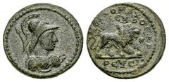 Temenothyrai AE21, time of Philip I Temenothyrai, Phrygia. AE21 (5.46 g), time of Philip I (244-249 AD). Obv. Helmeted bust of Athena wearing right, spear behind. Rev. NEIKOMAXPOC APX THMENOΘYPEICI, l