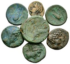 Lot of 7 Greek AE from Magna Graecia Lot of 7 Greek AE from Magna Graecia. Fine to very fine. (7)