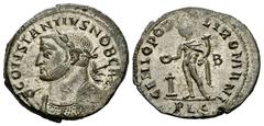 Constantius Chlorus Follis, scarce bust type Constantius I Chlorus as Caesar (293-305 AD). AE Follis (27-29 mm, 9.35 g), Lugdunum (Lyons), c. 301-303 AD. Obv. CONSTANTIVS NOB CAES, Laureate and cuiras