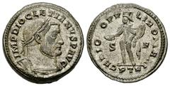 Diocletianus Follis, very heavy specimen Diocletianus (284-305 AD). AE Follis (28 mm, 15.13 g [!] g), Trier, c. 303-1 May 305. Obv. IMP DIOCLETIANVS P AVG, Laureate and cuirassed bust right. Rev. GENI