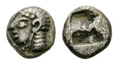 Kolophon AR Hemiobol, late 6th Century BC Kolophon, Ionia. AR Hemiobol (6 mm, 0.37 g), 6th Century BC. Obv. Archaic female head left. Rev. Irregular incuse. SNG Kayhan 342. Extremely fine.