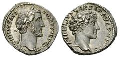 Antoninus Pius and Marcus Aurelius Denarius Antoninus Pius (138-161 AD) and Marcus Aurelius. AR Denarius (17 mm, 3.40 g). Rome, 140-144 AD. Obv: ANTONINVS AVG PIVS P P TR P COS III, Laureate head of A