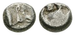 Lycia AR Diobol, c. 520-460 BC Lycia. Uncertain Dynast. AR Diobol (9 mm, 1.45 g), c. 520-460 BC. Obv. Forepart of boar right. Rev. Incuse square. Cf. SNG Aulock 8461-4 (all with boar left). Very fine.