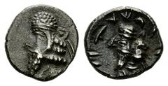 Vadfradad IV, AR Hemidrachm Kings of Persis. Vadfradad IV (early 2nd Century AD). AR Hemidrachm (13 mm, 1.58 g). Obv. Crowned and diademed bust left. Rev. Crowned and draped bust left. Alram pl. 21, 6