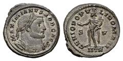 Galerius Follis, Trier mint Galerius as Caesar (293-305 AD). AE Follis (28-29 mm, 15.00 [!] g), Treveri (Trier) c. 302/303 AD. Obv. MAXIMIANVS NOB CAES, Laureate and cuirassed bust right. Rev. GENIO P