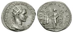 Macrinus AR Antoninianus, Fides reverse Macrinus (217-218 AD). AR Antoninianus (22-23 mm, 4.12 g), Roma (Rome). Obv. IMP C M OPEL SEV MACRINVS AVG, radiate and cuirassed bust right. Rev. FIDES MILITVM