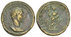Macrinus AE Sestertius, Securitas reverse Macrinus (217-218 AD). AE Sestertius (32-33 mm, 27.81 g), Roma (Rome). 2nd Emission, 217-218 AD. Obv. IMP CAES M OPEL SEV MACRINVS AVG, laureate and cuirassed