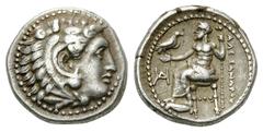 Alexander III lifetime AR Drachm, Milet Kings of Macedon. Alexander III (336-323 BC). AR Drachm (16 mm, 4.26 g), Miletos, 325-323 BC. Struck under Philoxenos. Obv. Head of Herakles right, wearing lion