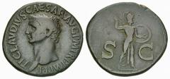 Claudius I AE As, Minerva reverse Claudius (41-54 AD).�AE As (30 mm, 12.01 g), Roma (Rome). Obv. TI CLAVDIVS CAESAR AVG P M TR P IMP P P, bare head left. Rev. Minerva advancing right with spear and sh