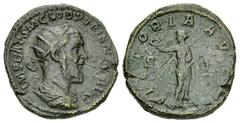 Pupienus AE Dupondius, extremely rare Pupienus (238 AD). AE Dupondius (26 mm, 9.81 g), Rome (Roma). Obv. IMP CAES M CLOD PVPIENVS AVG, Radiate, draped and cuirassed bust right. Rev. VICTORIA AVGG / S-