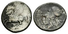 Corinth AR Stater, c. 300 BC Corinth, Corinthia. AR Stater (21-23 mm, 8.18 g), c. 300 BC. Obv. Pegasos flying left, Ϙ below. Rev. Head of Athena left, wearing laureate corinthian helmet; behind, uncer