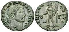 Constantinus I AE Follis, Genius reverse Constantinus I (307-337 AD), as Filius Augustorum (309-310 AD). AE Follis (23-25 mm, 5.90 g), Siscia (Sisak). Obv. CONSTANTINVS FIL AVGG, laureate head right. 