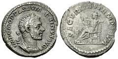 Macrinus AR Denarius, Securitas reverse Macrinus (217-218 AD). AR Denarius (19 mm, 2.24 g), Roma (Rome). Obv. IMP C M OPEL SEV MACRINVS AVG, laureate and cuirassed bust right. Rev. SECVRITAS TEMPORVM,