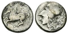 Corinth AR Stater, c. 300 BC Corinth, Corinthia. AR Stater (20-21 mm, 8.17 g), c. 300 BC. Obv. Pegasos flying left, Ϙ below. Rev. Head of Athena left, wearing laureate corinthian helmet; behind, Artem