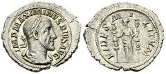 Maximinus Thrax AR Denarius Maximinus I. Thrax (235-238 AD). AR Denarius (21-23 mm, 2.95 g), Rome. Obv. IMP MAXIMINVS PIVS AVG, Laureate, draped and cuirassed bust right, seen from behind. Rev. FIDES 