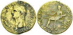 Claudius I AE Dupondius, Ceres reverse Claudius I (41-54 AD). AE Dupondius (29 mm, 13.82 g), Roma (Rome), 41-50 AD. Obv. TI CLAVDIVS CAESAR AVG P M TR P IMP, bare head left. Rev. CERES - AVGVSTA, Cere