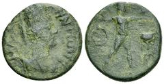 Messene AE Hemiobol or Hexachalkoi, ex BCD Messene , Messenia. AE pseudo-autonomous Hemiobol or Hexachalkoi (18 mm, 4.43 g), time of Nero 54-68 AD (?). Obv. MECCHNIWN, turreted, draped and veiled bust