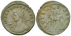 Probus AE Antoninianus, Siscia Probus (276-282 AD). AE Antoninianus (21-23 mm, 3.51 g), Siscia. Obv. IMP C PROBVS P F AVG, Radiate and cuirassed bust left, holding spear. Rev. ADVENTVS AVG, Emperor ri