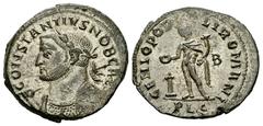 Constantius Chlorus Follis, scarce bust type Constantius I Chlorus as Caesar (293-305 AD). AE Follis (27-29 mm, 9.35 g), Lugdunum (Lyons), c. 301-303 AD. Obv. CONSTANTIVS NOB CAES, Laureate and cuiras
